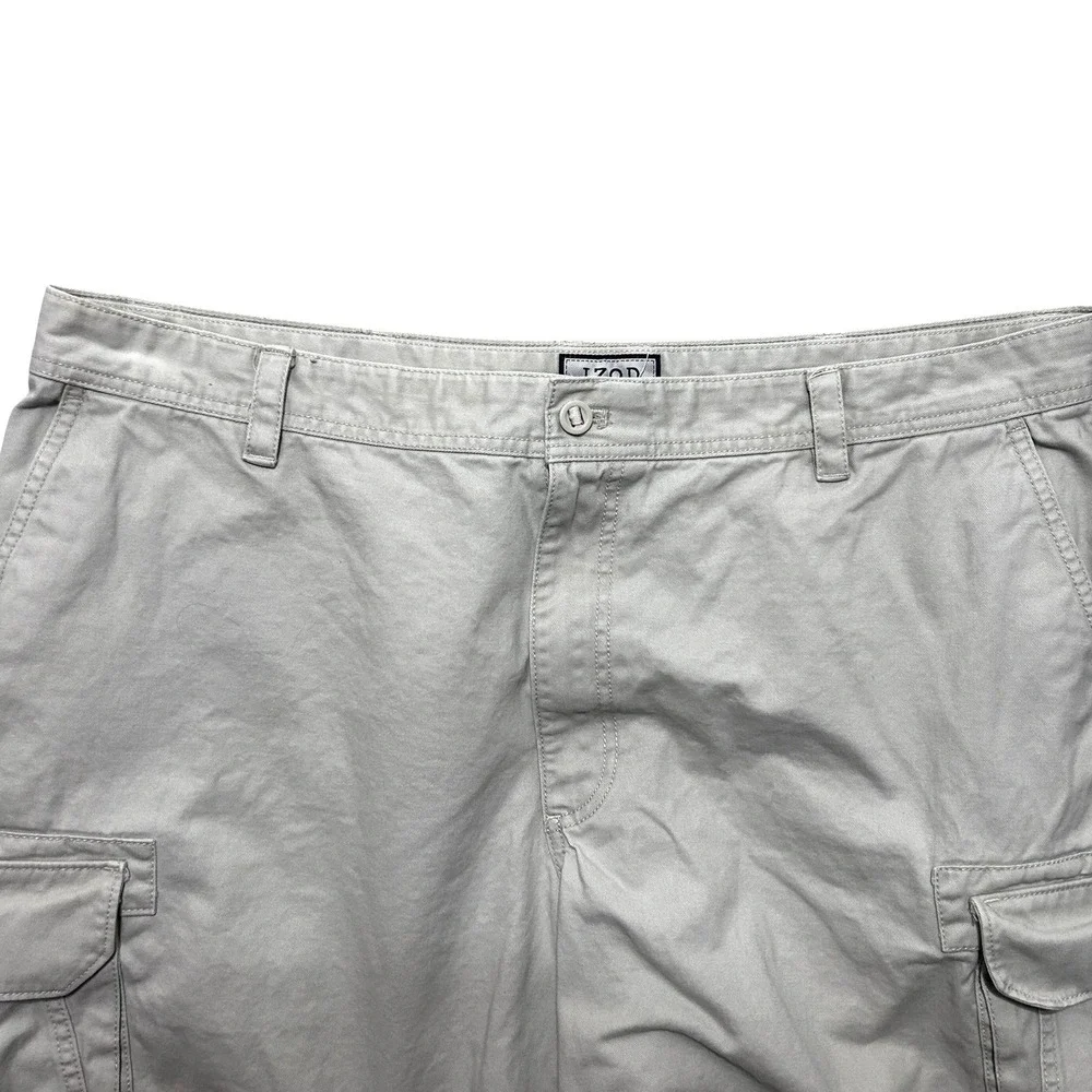 Izod Mens‎ Cargo Shorts 42 Beige Cotton Utility Hiking Outdoor Workwear